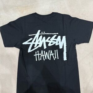 Stussy Hawaii Black with White Logo Tee XS
